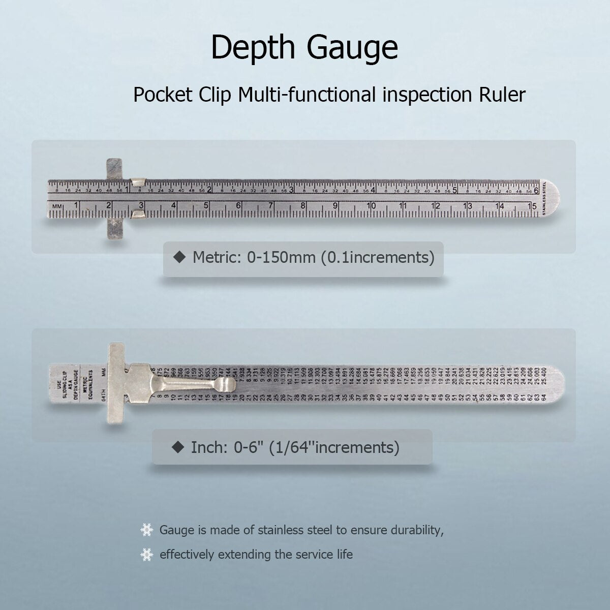 Economic 1.3mm thickness hole gap measuring tool Taper Gauge + Depth Gauge welding gage - KiwisLove