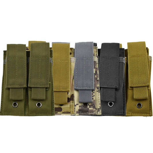 Hunting Airsoft Double Pistol Mag Pouch 5.56 9mm Tactical Molle Magazine Pouch for Outdoor Bag Vest Equipment Accessories - KiwisLove
