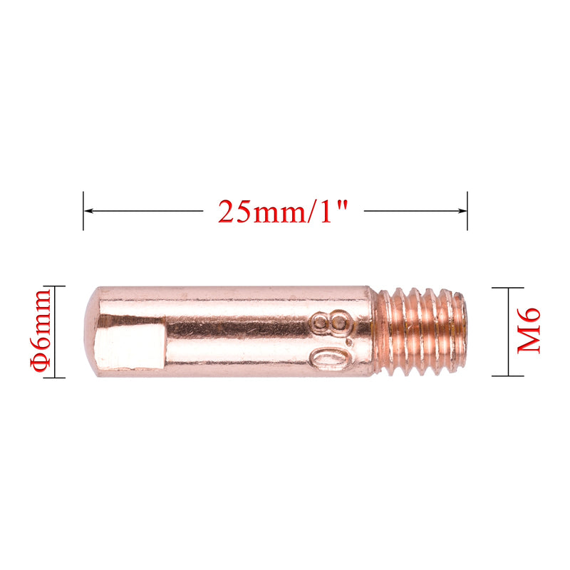 20/40Pcs MB 15AK Contact Tips Gas Nozzle Consumables M6*25mm 0.6 - 1.2mm Welding Torch Gun Co2 MIG/MAG Accessories - KiwisLove