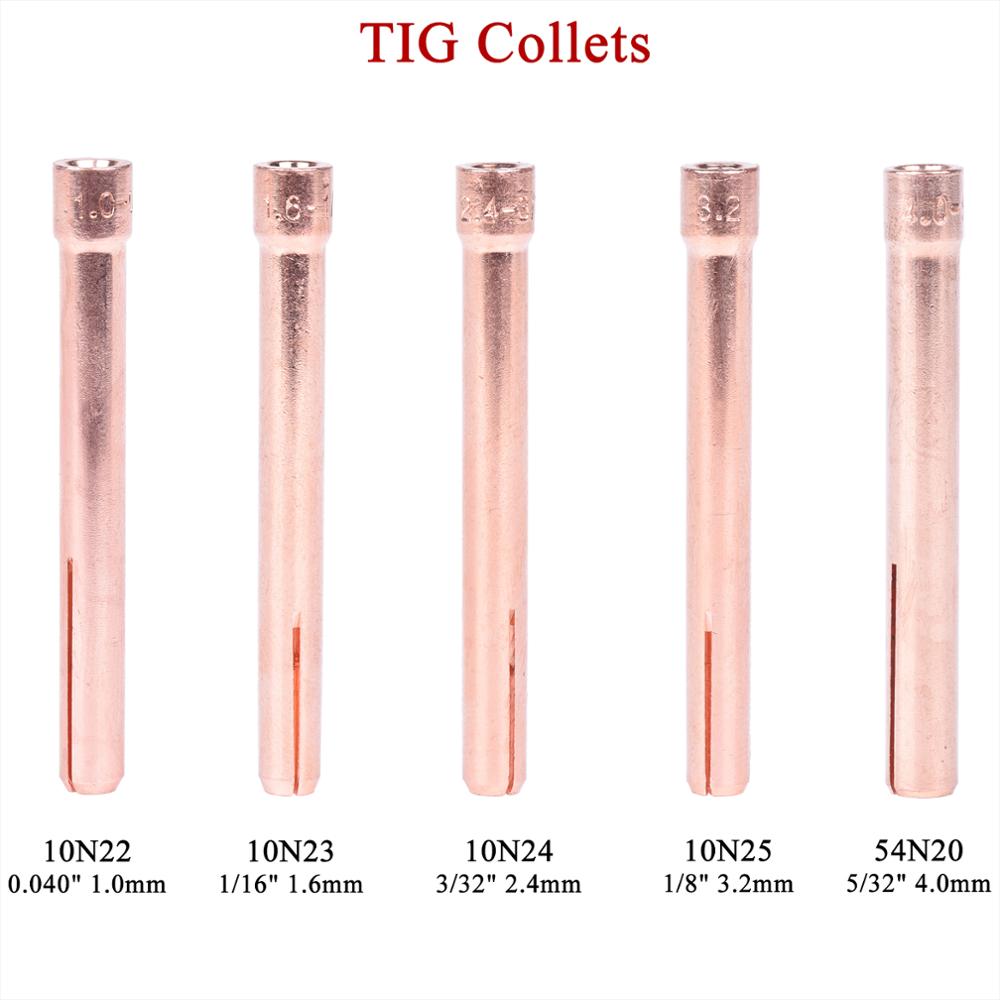 24Pcs TIG Welding Torch Inside Outside Angle Gas Lens For WP17 WP18 WP26 TIG Back Cap Collet Bodies Spares Kit Accessories - KiwisLove