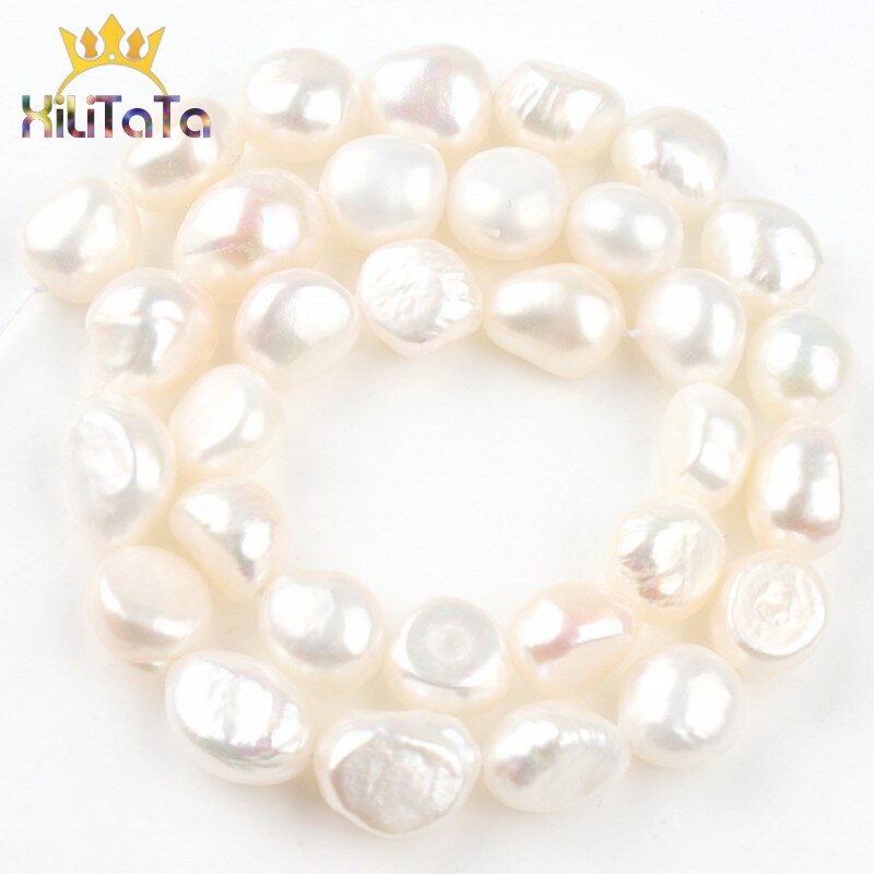 10-11mm Natural Irregular Pearls Beads White Black Pearls Loose Beads For Jewelry Making DIY Bracelet Ear Studs Accessories 15&#39;&#39;