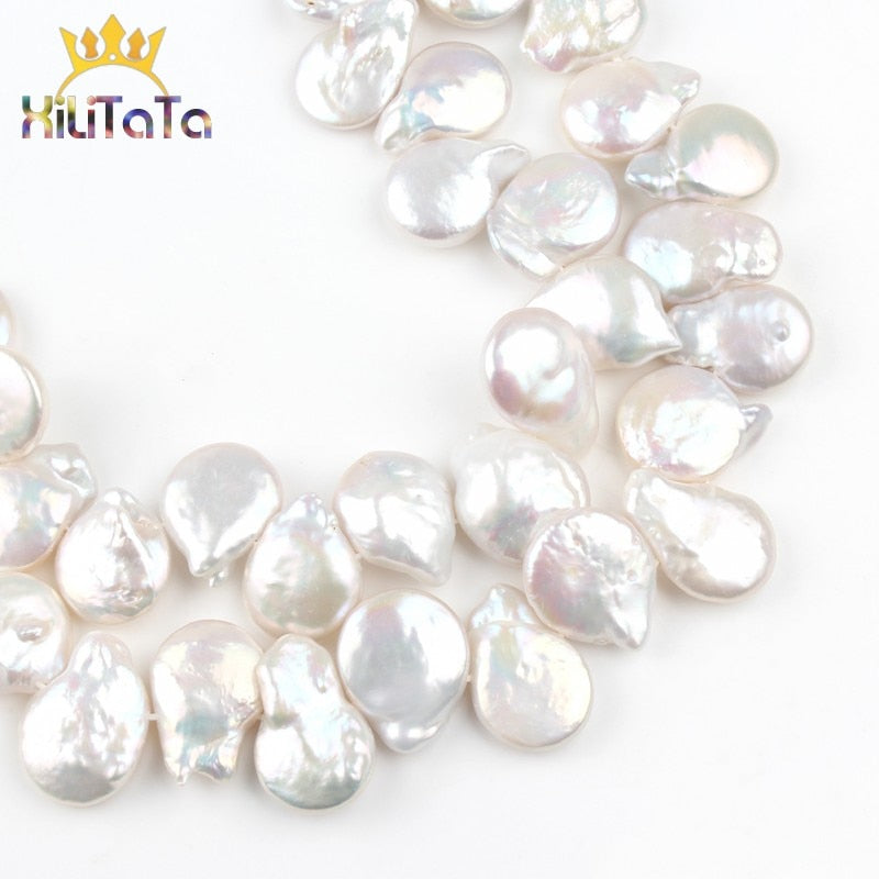 13*18mm Water Drop Natural Freshwater Baroque Beads White Pearls Loose Beads For Jewelry Making DIY Bracelet Accessories 15&#39;&#39; - KiwisLove