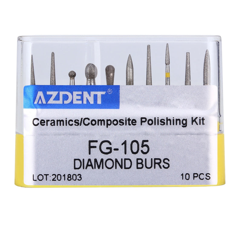 AZDENT Dia.1.6mm Dental Diamond Burs Drills High Speed Handpiece Polishing Tools - KiwisLove