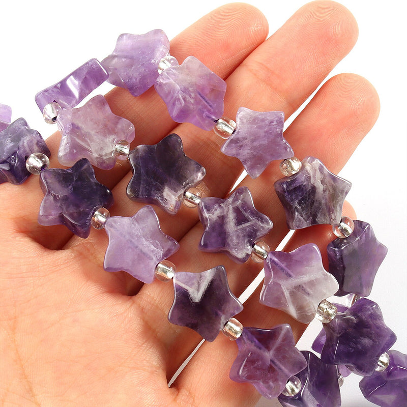 15mm Star Natural Aventurine Amethysts Cherry Quartz Amazonite Stone Beads for Jewelry Making Diy Needlework Wholesale Lots Bulk - KiwisLove