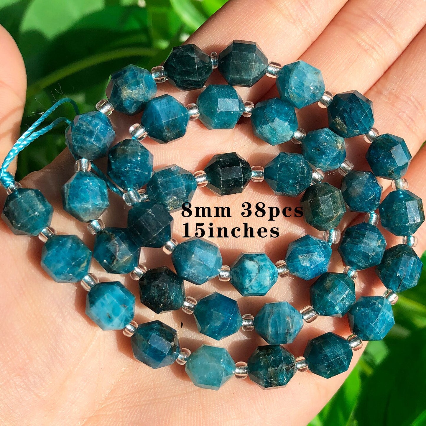 Natural Stone Blue Apatite Gem Beads Round Irregular Faceted Rondelle Loose Beads For Jewelry Making Diy Bracelets Accessories - KiwisLove