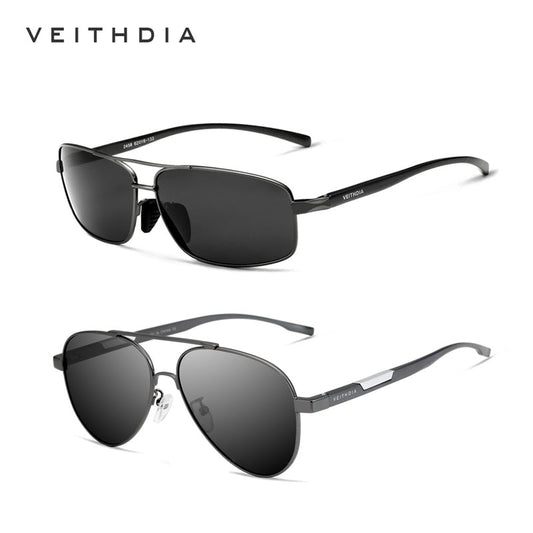 2PCS VEITHDIA Men Vintage Aluminum Polarized Sunglasses Classic Brand Sun glasses Photochromic Lens Driving Shades For Men - KiwisLove