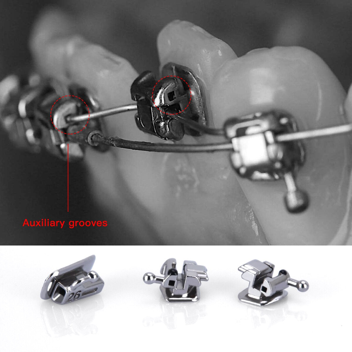 AZDENT Dental Orthodontic Self-locking Bracket Passive Roth/MBT 0.022 345 Hook - KiwisLove
