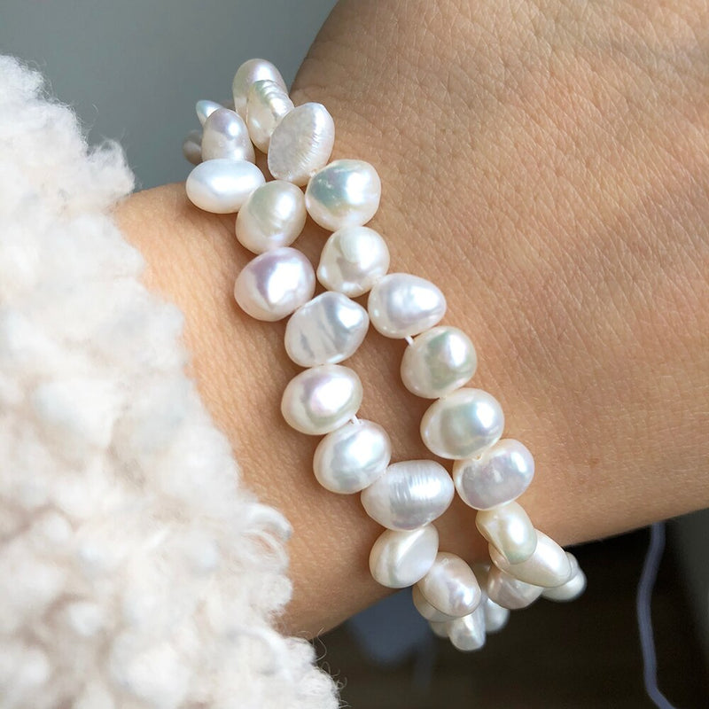 Natural Irregular White Freshwater Pearl Loose Spacer Pearls Beads For DIY Women Handmade Bracelet Charms Accessories 15&#39;&#39;inches