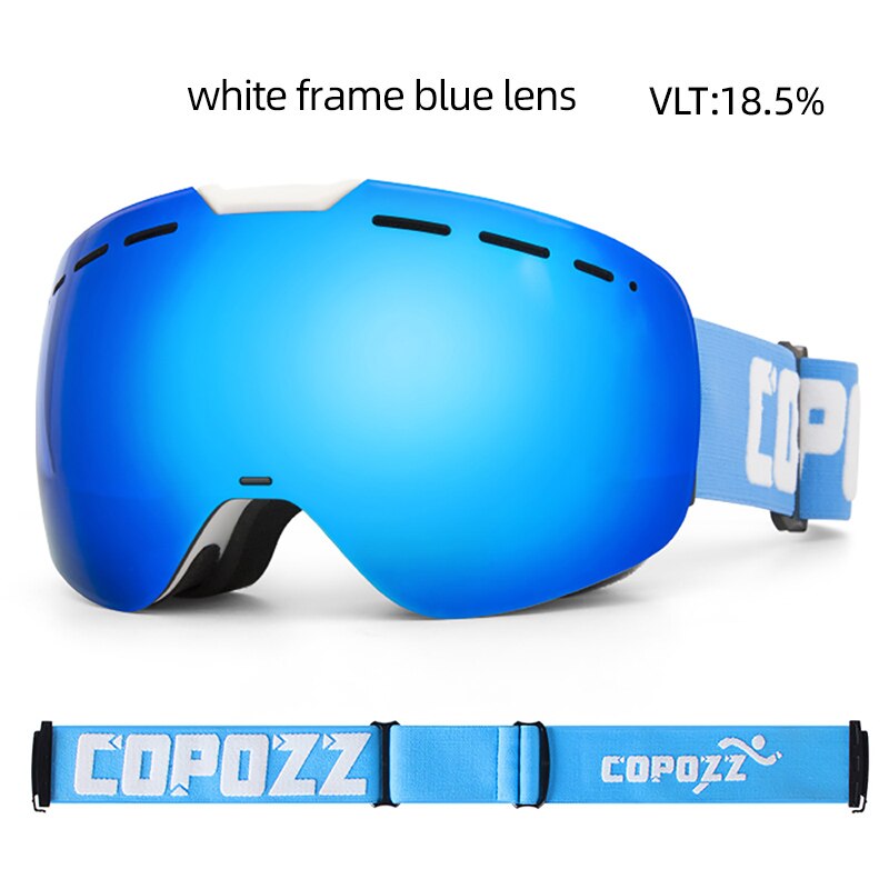 COPOZZ Frameless Ski Goggles with Magnetic Lens Skateboard Skiing Anti-fog UV400 Snowboard Goggles Men Women Ski Glasses Eyewear - KiwisLove