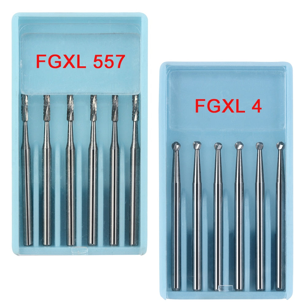 6pcs/Pack 25mm FGXL4 /6 /8 Dental Drills Surgical  Finishing Burs  High Speed Tungsten Carbide Burs - KiwisLove