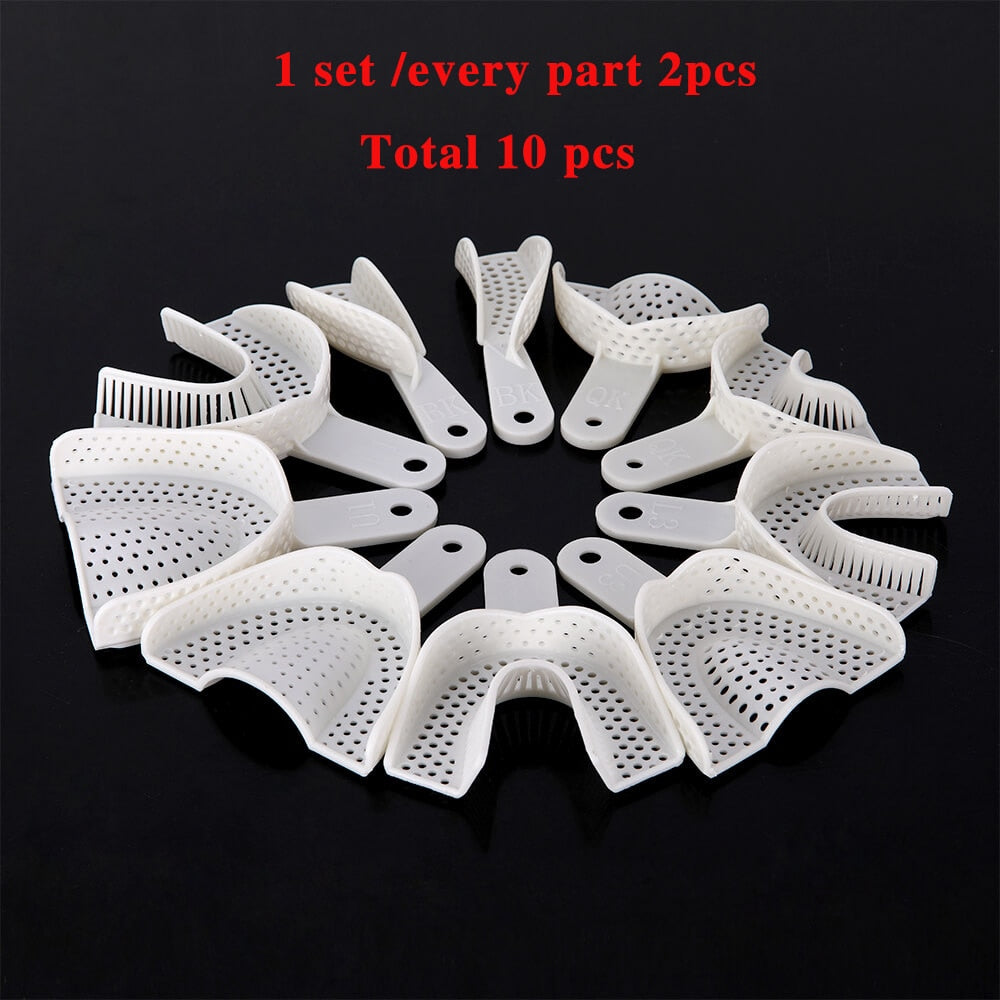 10Pcs/Set Dental Plastic Tray Without Mesh Dentist Tools Dentistry Lab Material Teeth Holder - KiwisLove