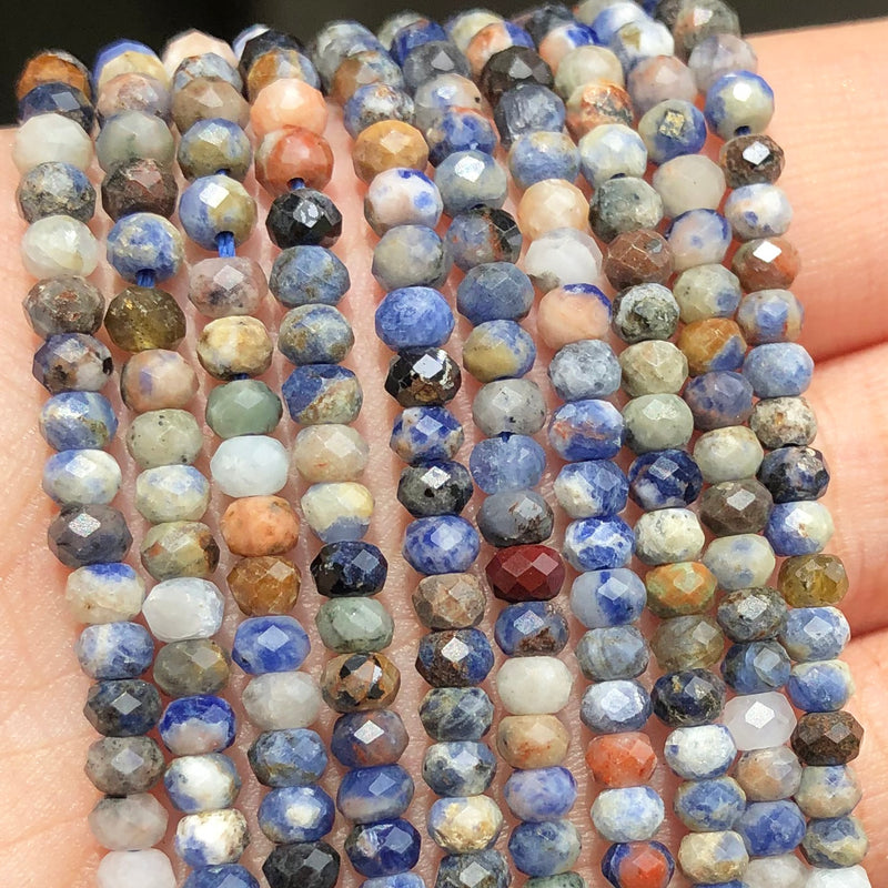 Natural Stone Faceted Small Waist Beads Turquoises Apatite Lapis Lazuli Loose Spacer Quartz Bead for Jewelry Making DIY Bracelet - KiwisLove