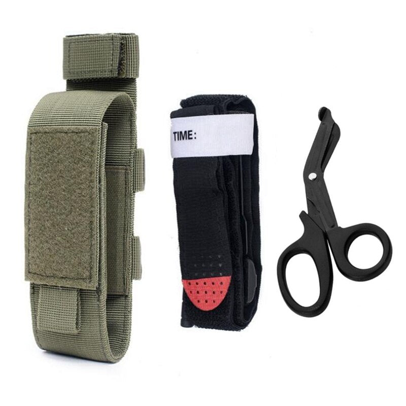 EDC Tourniquet Storage Bag Tactical Medical Scissor Pouch Molle Knife Flashlight Holster Case Military Hunting Accessories - KiwisLove