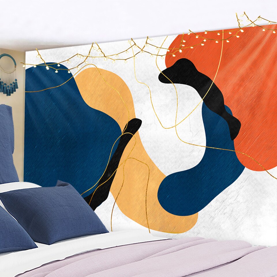 Psychedelic Hippie Print Tapestry Living Decoration House Tapestry India Macrame Wall Hanging Home Art bohemian Decor Fireplace - KiwisLove