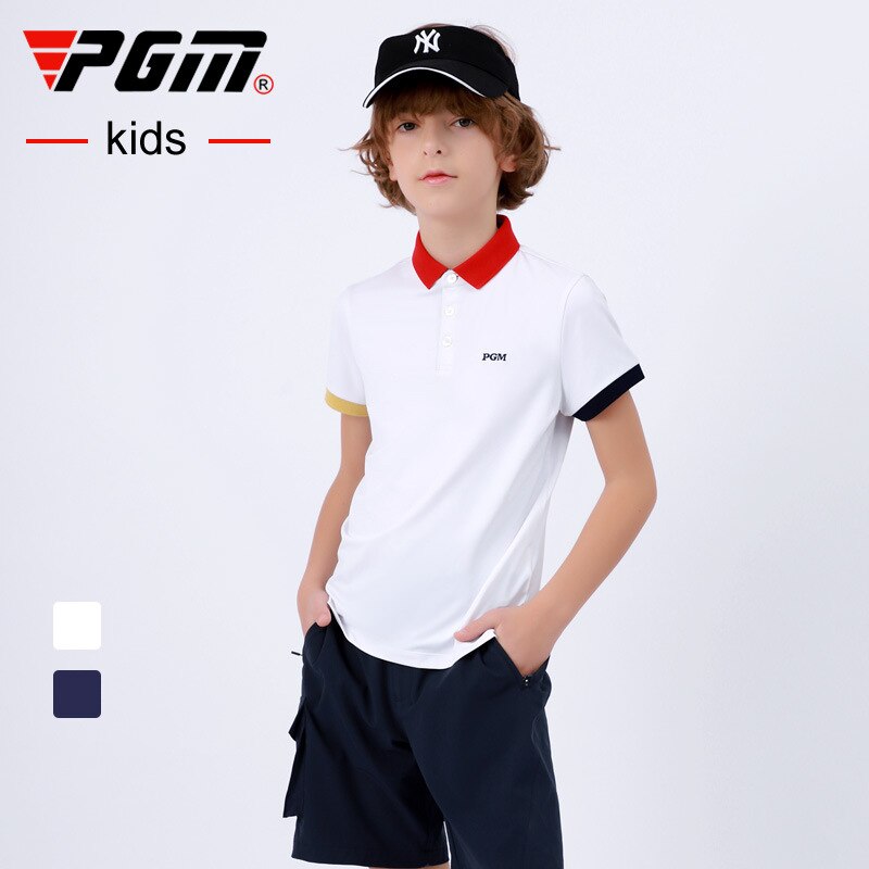 PGM Golf T-shirt Golf Clothing Boys Quick-drying Golf shirts Summer Breathable Elastic Golf Short Sleeved Uniforms YF405 - KiwisLove