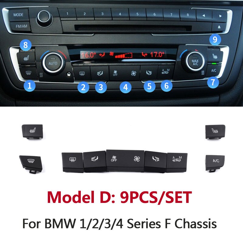 Dashboard Air Conditioning Ventilation Adjust CD Player Control AC Button Repair Kit For BMW F20 F21 F22 F30 F35 F34 F36 F45 F46 - KiwisLove