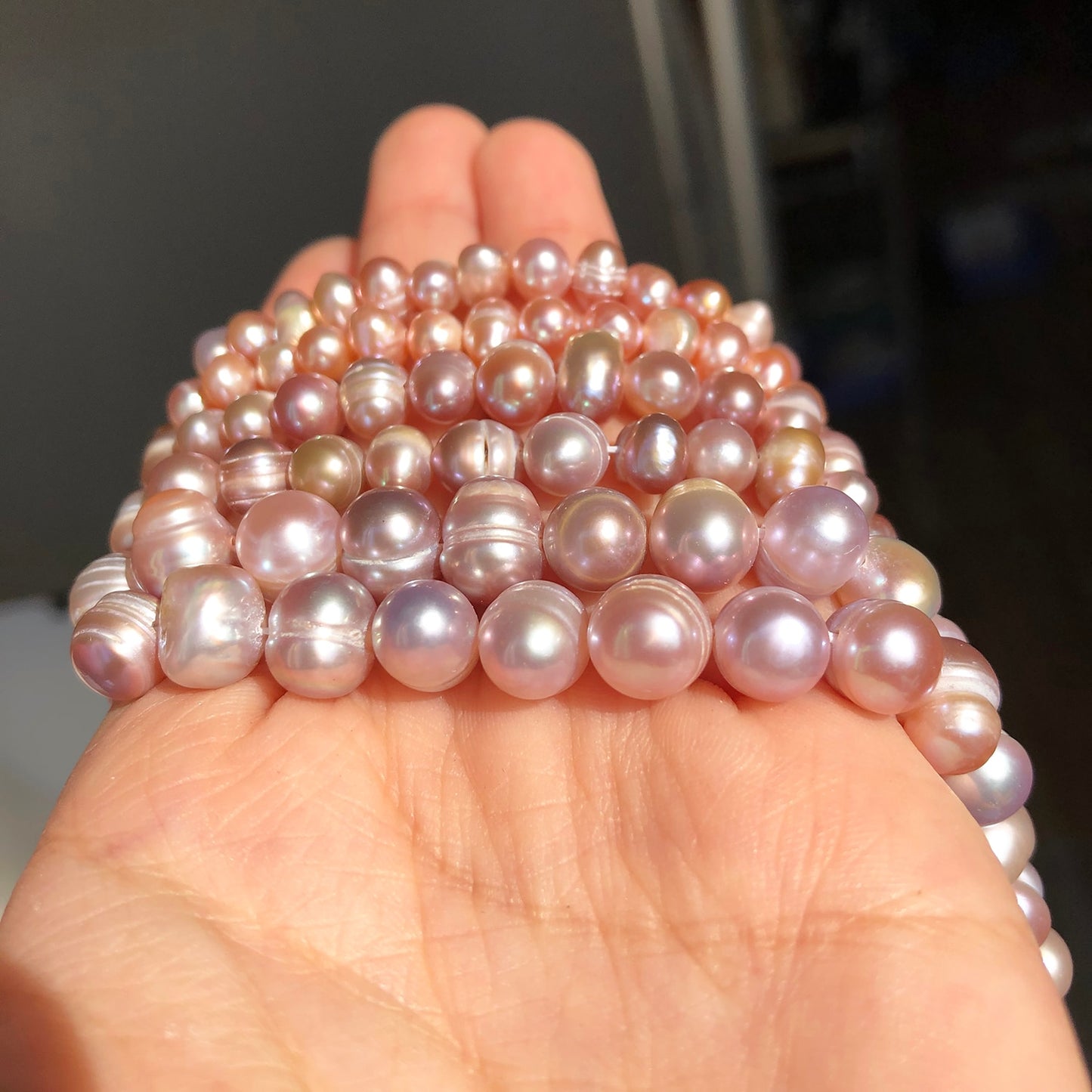 3-9mm Natural Purple Freshwater Pearls Punch Pearl Beads for DIY Women Elegant Necklace Bracelet Jewelry Making 15&#39;&#39; Wholesale - KiwisLove
