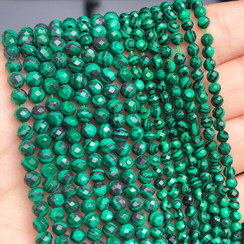 2mm 3mm 4mm Natural Stone Faceted Green Turquoises Amazonite Cat Eye Beads for Beadwork DIY Jewelry Making Bracelet Accessories - KiwisLove