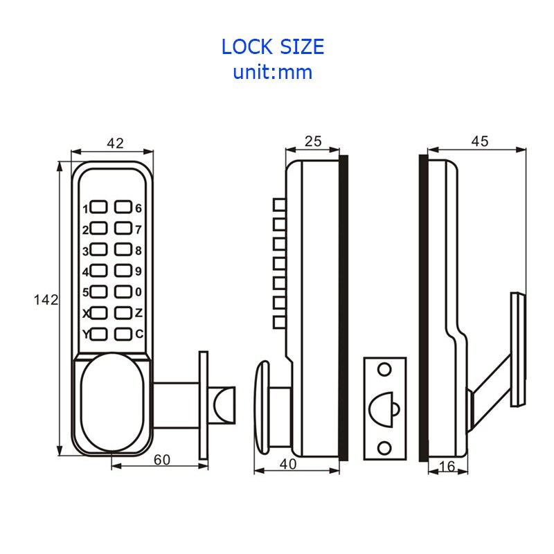 KAK Zinc Alloy Keyless Security Lock Anti-theft Door Lock Hardware Water-proof Mechanical Strongbox Password Safe Lock - KiwisLove