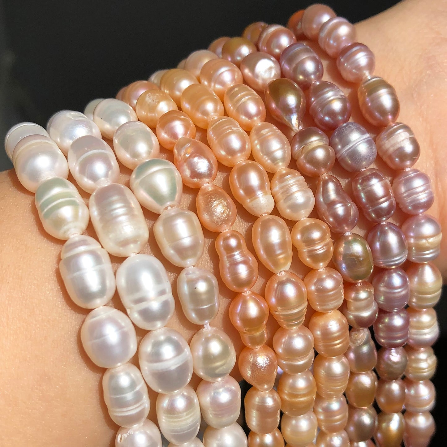 Natural Freshwater Pearls Rice Shape White Pearls Beads for Jewelry Making Handmade DIY Charm Bracelet Necklace Accessories 15" - KiwisLove