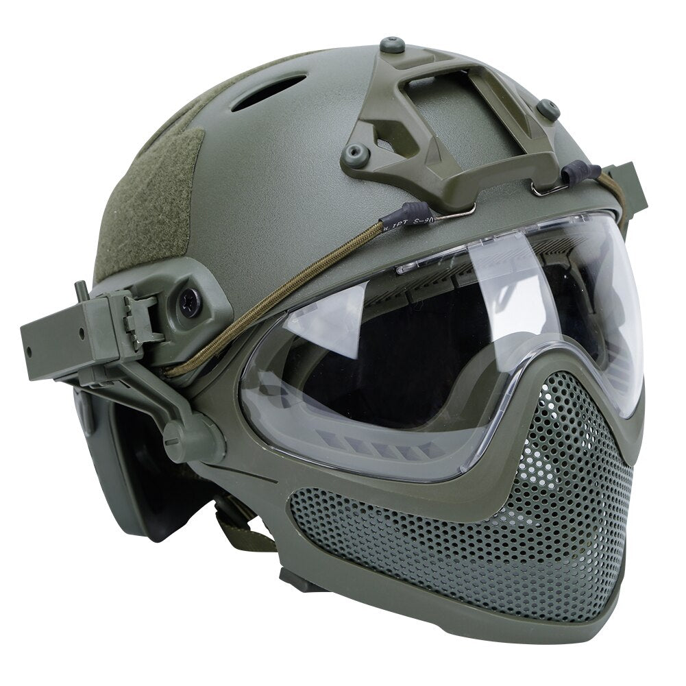 Military Tactical Helmet Hunting Full-Covered Protection Helmet Paintball for Outdoor War Game CS Combat Accessories - KiwisLove