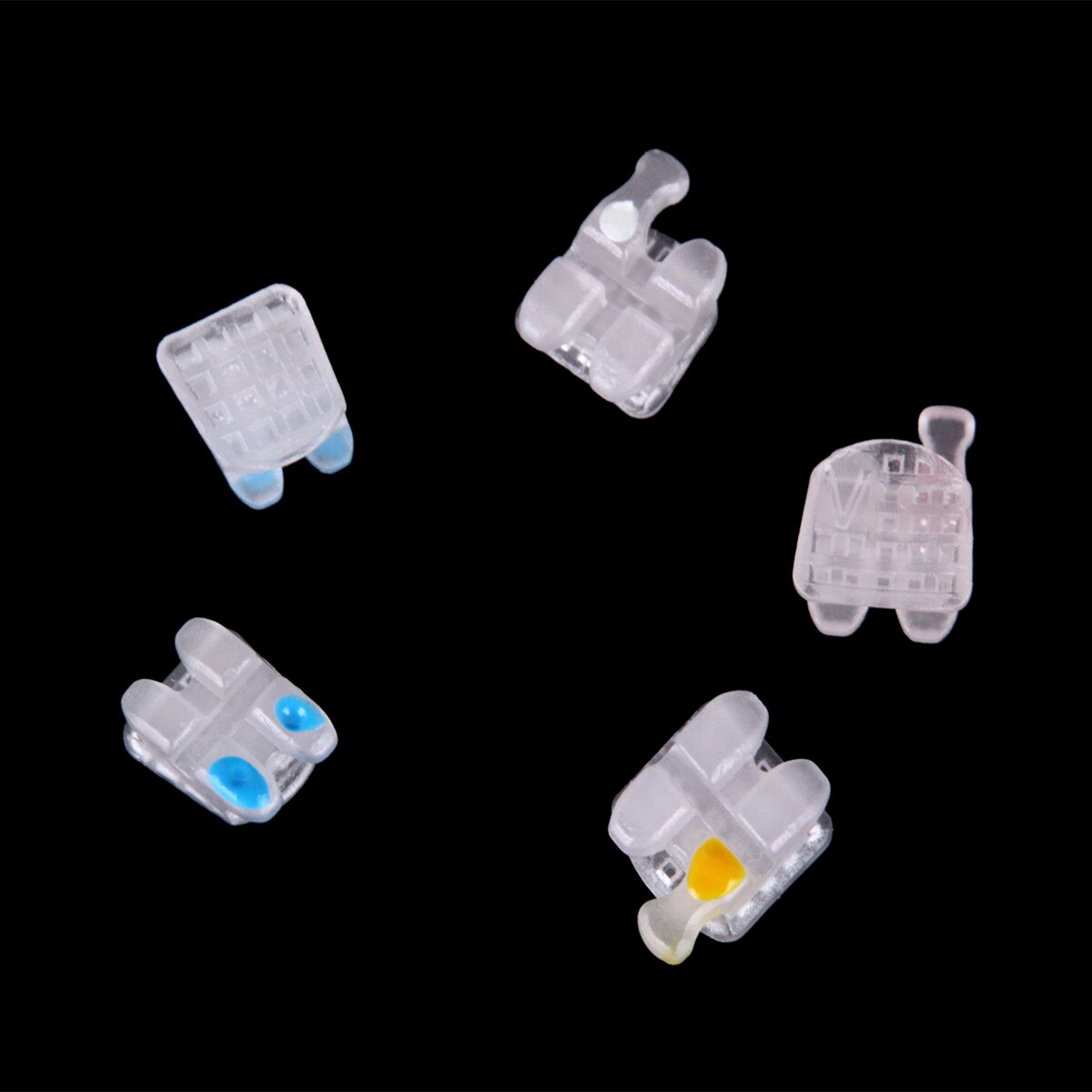 AZDENT Dental Orthodontic Ceramic Brackets Roth/MBT 018/022 345 Hooks Marked Invisible Bracket - KiwisLove