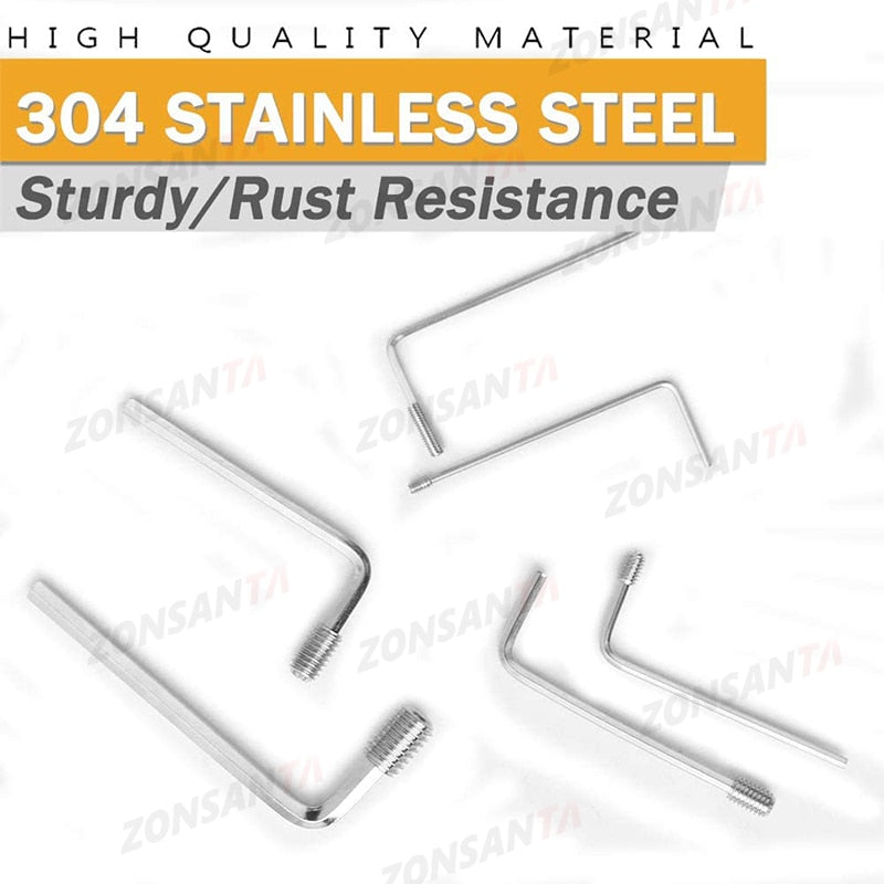 ZONSANTA 240 Pcs Grub Screw M3 M4 M5 M6 Set Screw Hex Socket Bolt Kits in Box A2 304 Stainless Steel Door handles Faucet Bolts - KiwisLove