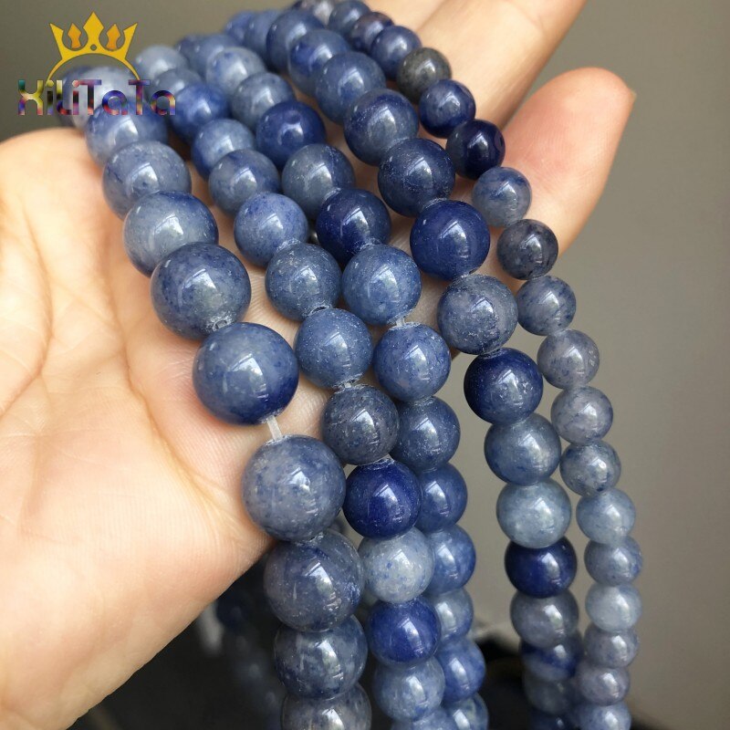 Natural Stone Beads Blue Aventurine Round Loose Spacer Beads For Jewelry Making DIY Bracelet Earrings Accessories 15&#39;&#39; 6/8/10mm - KiwisLove