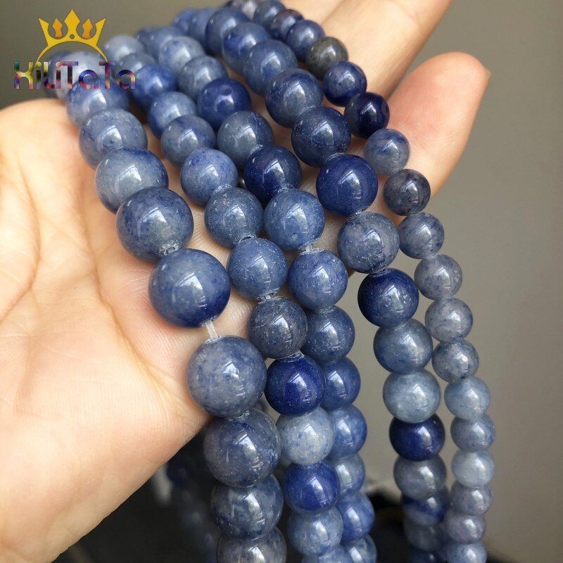 Natural Stone Beads Blue Aventurine Round Loose Spacer Beads For Jewelry Making DIY Bracelet Earrings Accessories 15&#39;&#39; 6/8/10mm