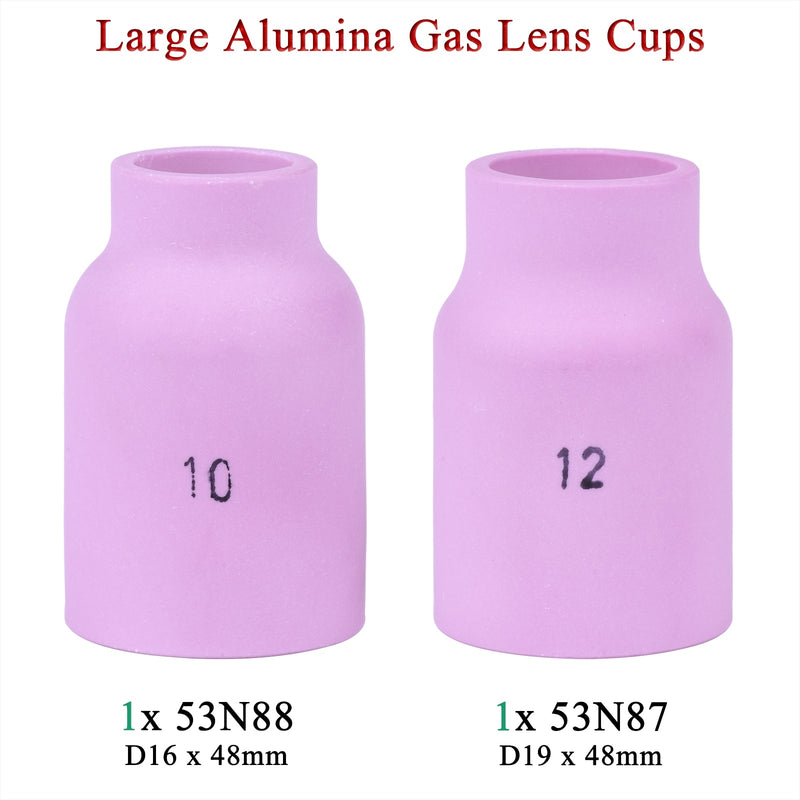 9Pcs TIG Welding Torch Large Long Gas Lens &amp; Alumina Cup For WP17 WP18 WP26 TIG Collet Bodies Spares Kit Practical Accessories - KiwisLove