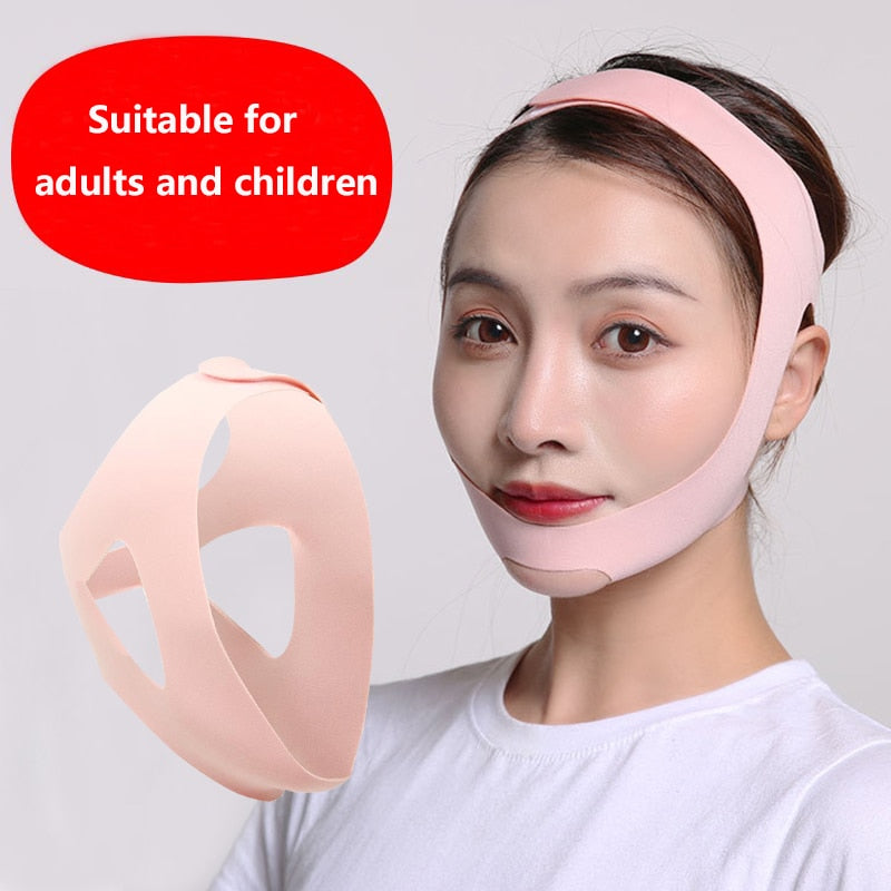 No Trace Anti Snore Stop Snoring Chin Strap Belt Anti Apnea Jaw Solution Sleep Support Apnea Belt Sleeping Care Tool Face Lift - KiwisLove