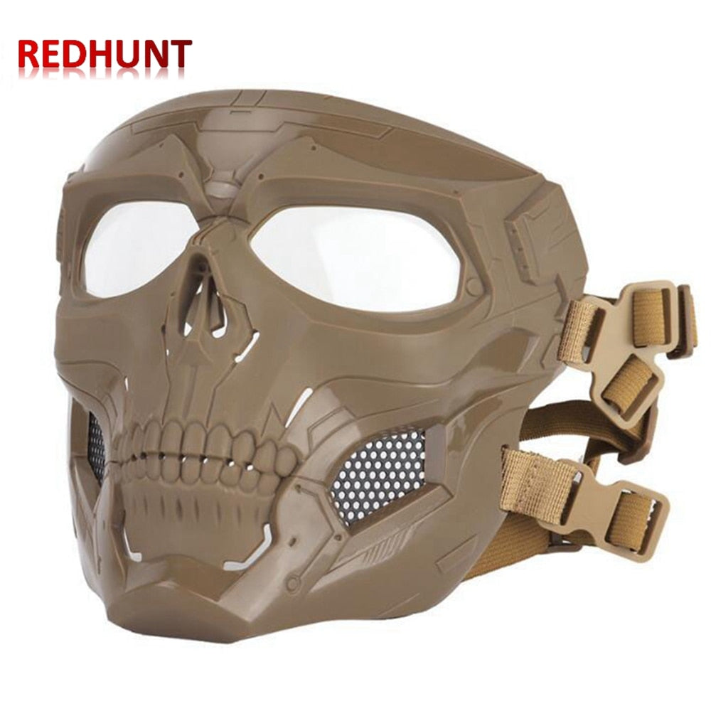 Airsoft Paintball Skull Skeleton Mask Tactical Full Face Mask with Eye Protection Helmet Mask FOR Paintball Game - KiwisLove