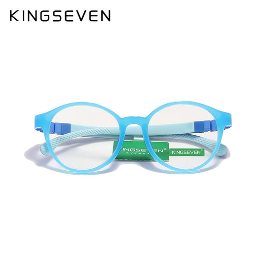 KINGSEVEN Children S Size 43mm Anti-blue Square Blue Light Blocking Glasses Kids TR90 Flexible Computer Gaming Clear Eyewear - KiwisLove