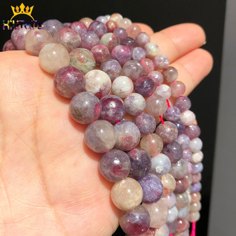 Natural Multicolor Tourmaline Mineral Beads 6 8 10mm Round Loose Stone Beads For DIY Jewelry Making Bracelet Accessories 15&#39;&#39;
