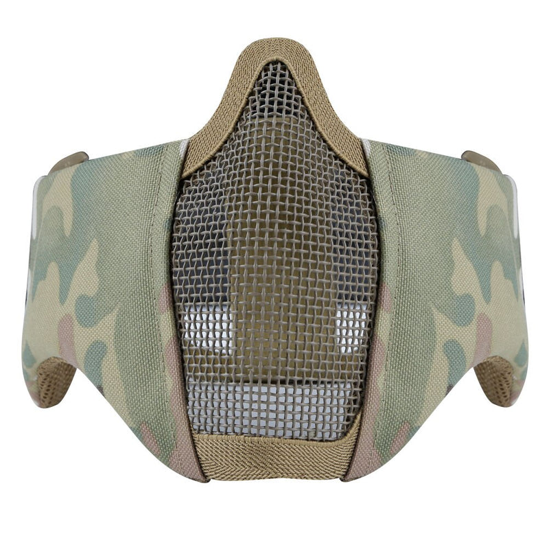 Tactical Half Face Mask Breathable Low-carbon Steel Mesh with Ear Protective for CS Hunting Paintball Shooting Protective - KiwisLove