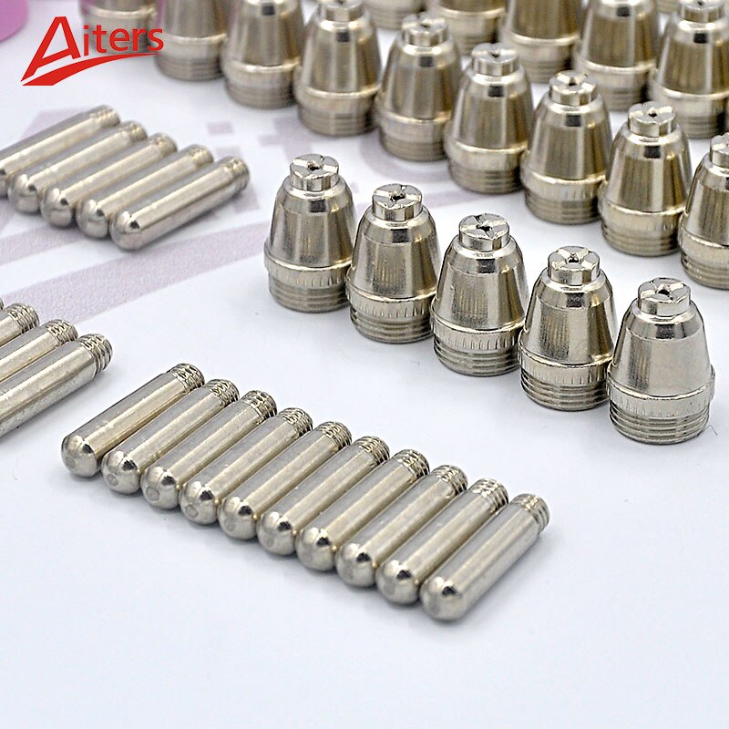 AG60 100PCS Air Plasma Cutting Torch SG55 Cutter Consumables Nozzle and Electrode Ceramic Shield Nozzles Cup - KiwisLove