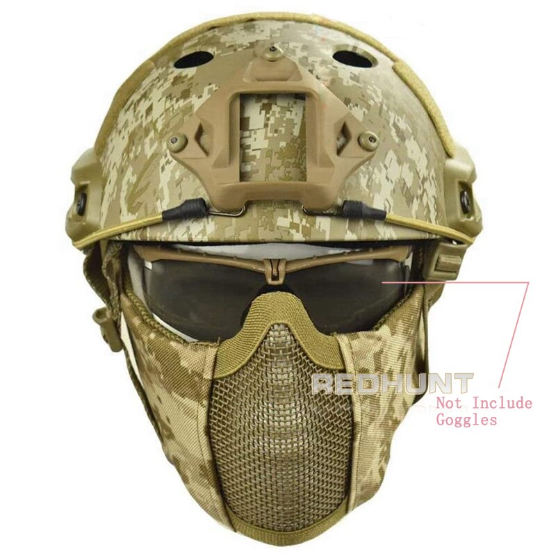 Tactical Helmet Mask Cs Airsoft Paintball Army War Game Motorcycle Hunting Solid Color Fast Helmet - KiwisLove