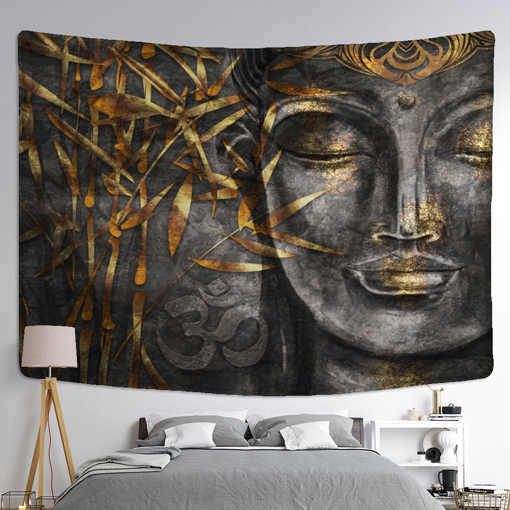 Psychedelic Indian Buddha Tapestry Wall Hanging Bohemian Religious Belief Tarot Card Hippie Mandala Home Decor - KiwisLove