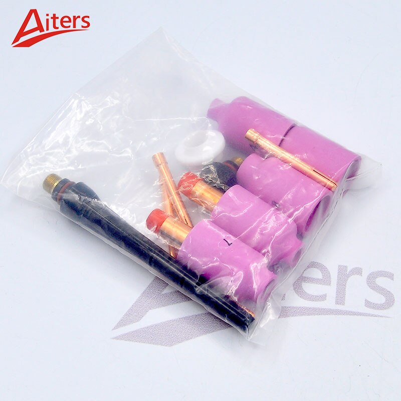 WP17/18/26 Welding Torch kit Accessories TIG 14PCS Medium Stubby Gas Lens and Alumina Ceramic Nozzle Cup kit - KiwisLove