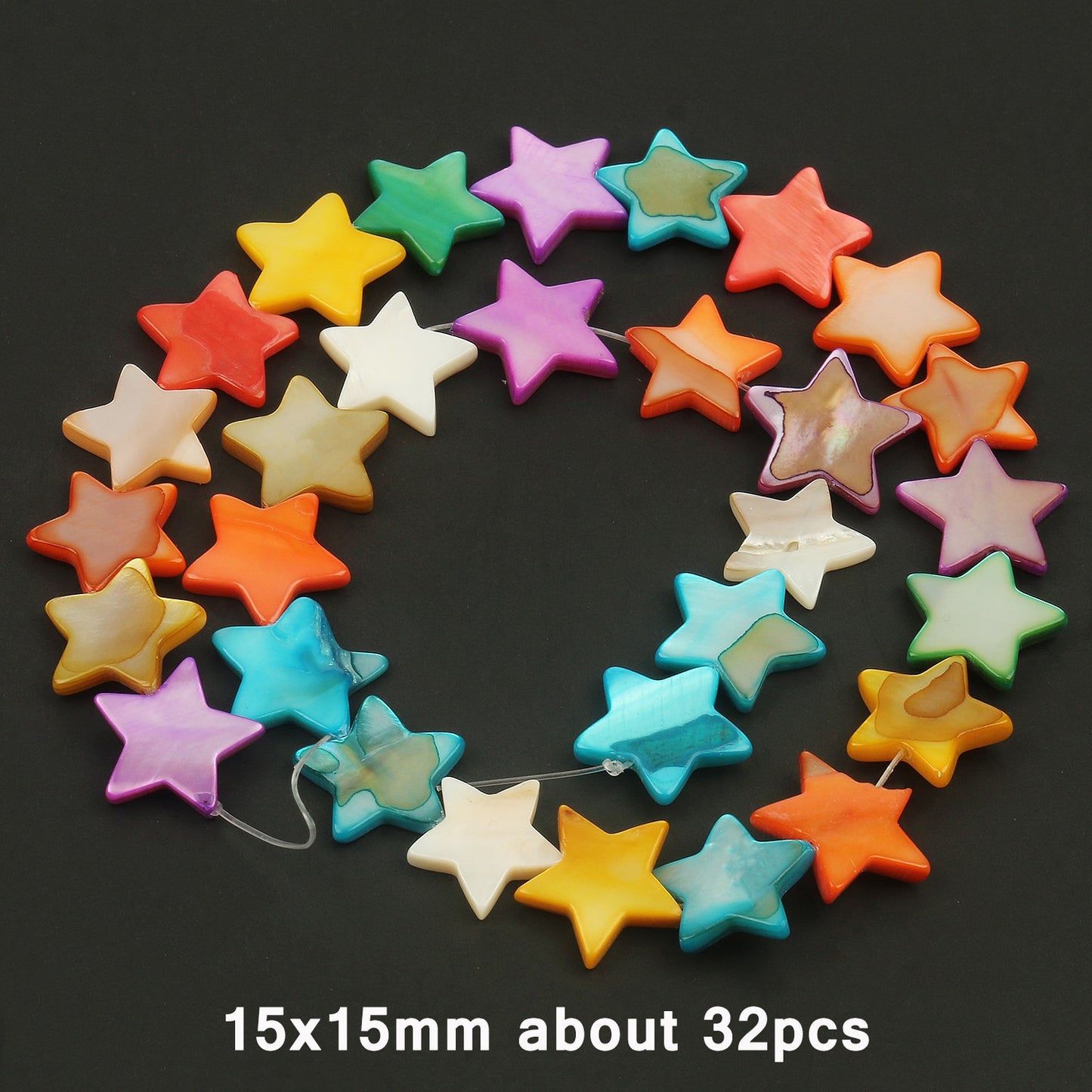 Natural Shell Beads Multicolor Mother of Pearl Love Star Cross Loose Spacer Beads for Jewelry Making DIY Bracelet Accessories - KiwisLove