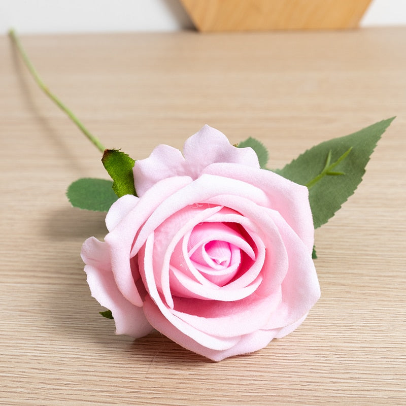 1pc/5pcs Romantic Artificial Flowers Silk Rose Long Branch Bouquet  Wedding Home Wreath Decor Fake Flowers Valentine&