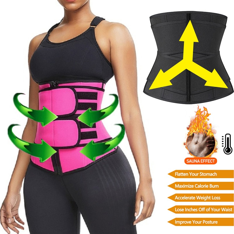 Shaperwear Waist Trainer Neoprene Sauna Belt Weight Loss Cincher Body Shaper Tummy Control Strap Slimming Sweat Fat Burning Belt - KiwisLove