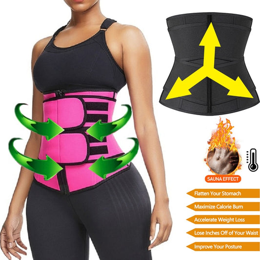 Shaperwear Waist Trainer Neoprene Sauna Belt Weight Loss Cincher Body Shaper Tummy Control Strap Slimming Sweat Fat Burning Belt - KiwisLove