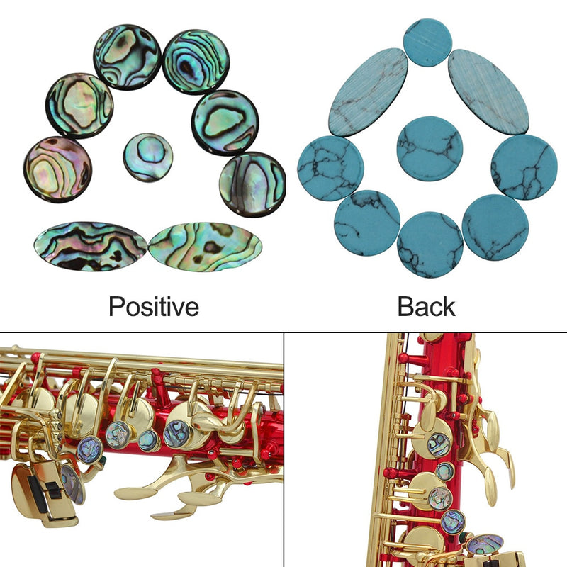 9pcs/Set Alto Woodwind Accessory Paua Shell Sax Key Button Replacement Part Smooth Soprano Musical Instrument Tenor Inlays - KiwisLove