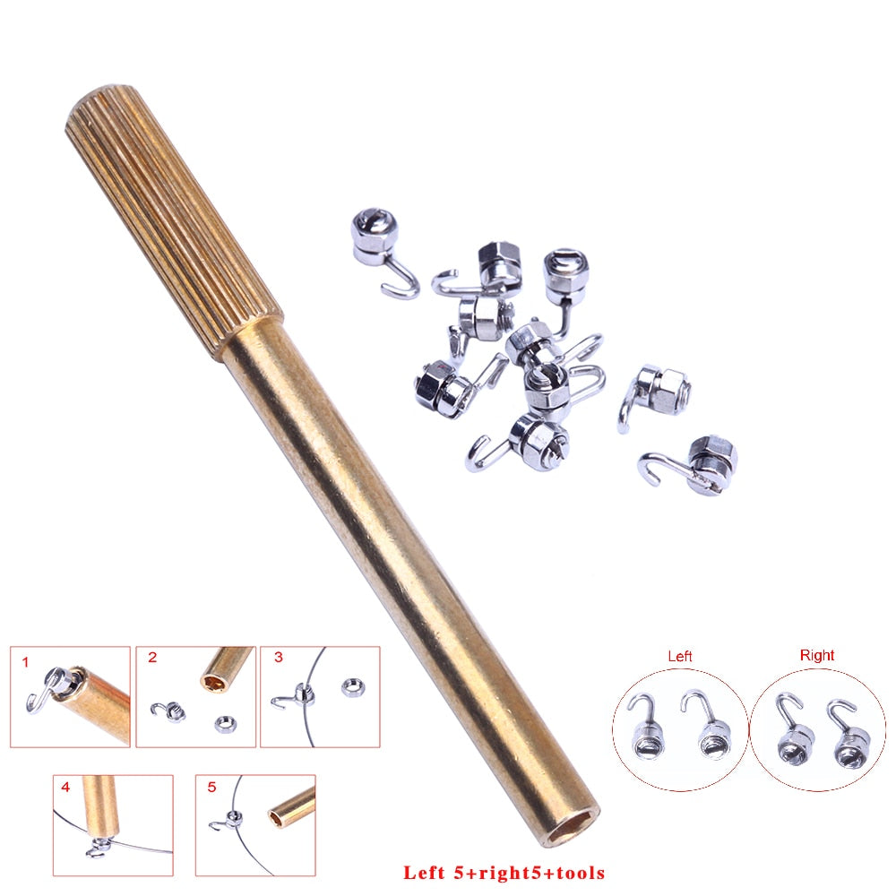 10Pcs/Pack Dental Crimpable Hooks Cross Tube Long Short Right/Left Stainless Steel Fixed on the Arch Wires - KiwisLove