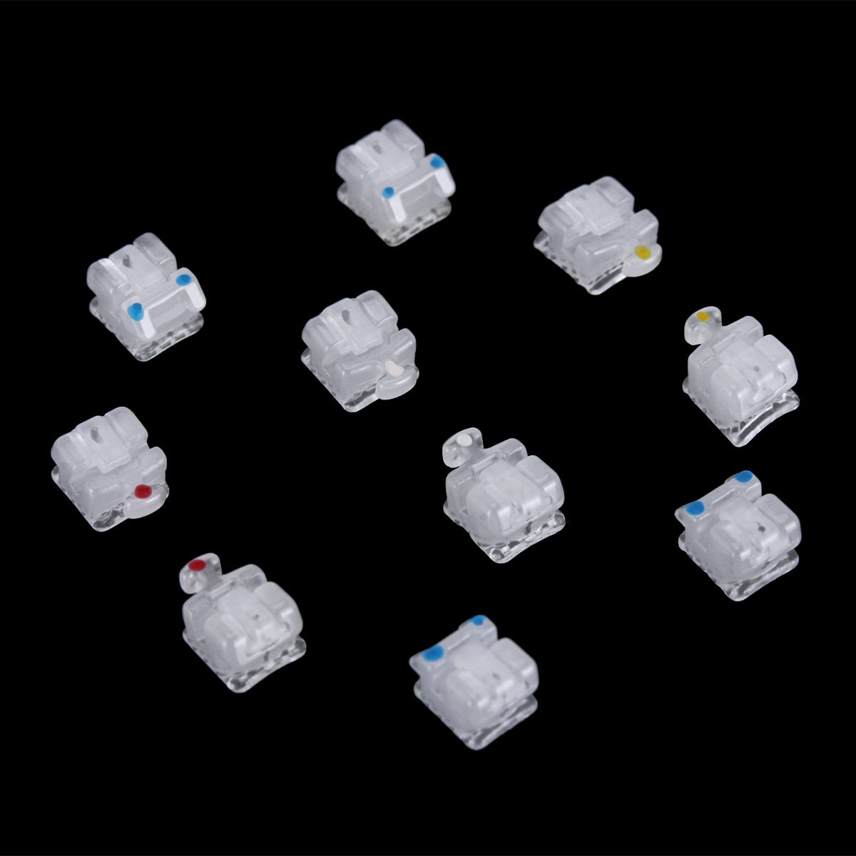 Azdent Dental Self-Ligating Orthodontic Ceramic Bracket SL Clear Roth / MBT 0.022 With Hook 3-4-5 - KiwisLove