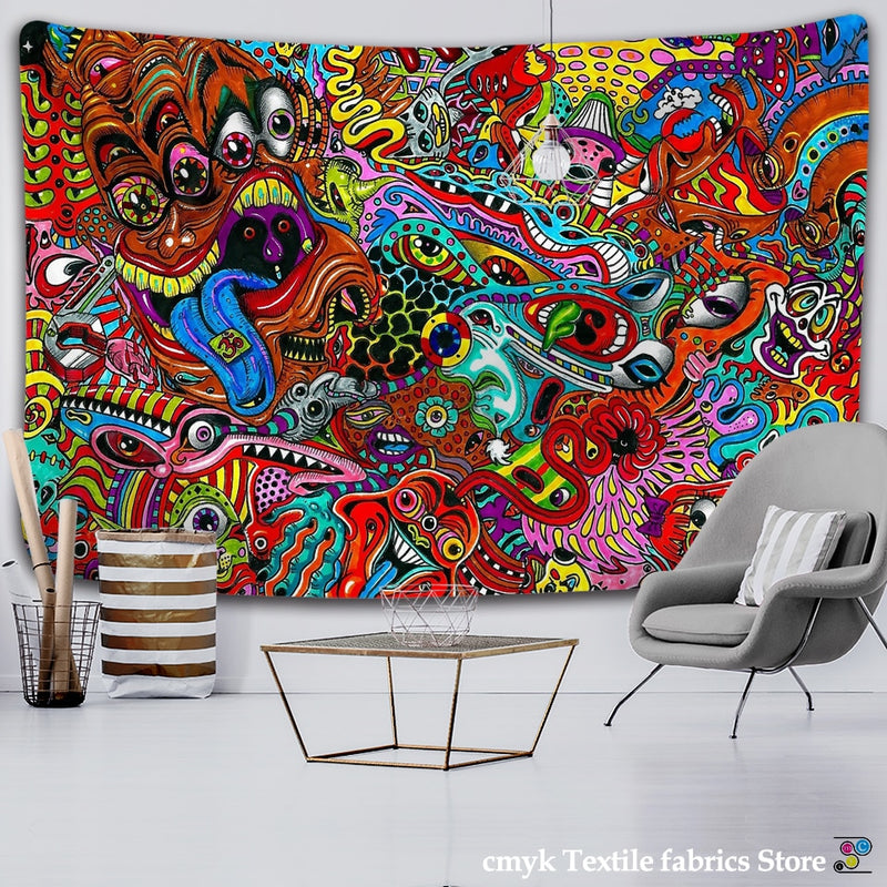 Mandela Wall hanging Tapestry psychedelic pattern yoga throw beach throw carpet Hippie Home Decor mandala Wall Tapestry Blanket - KiwisLove
