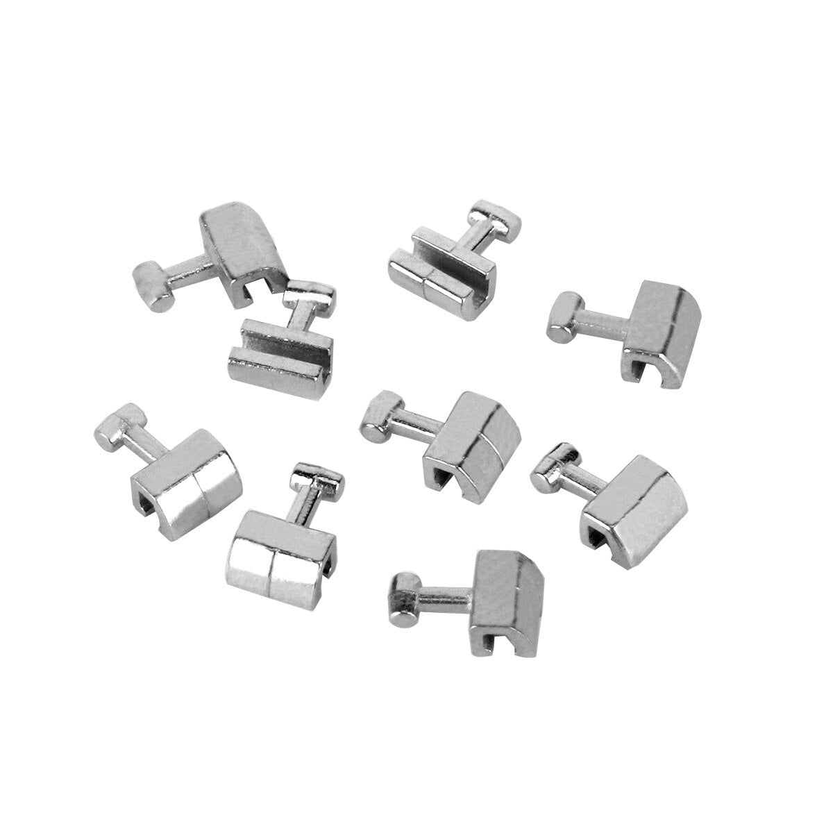 10Pcs/Pack Dental Crimpable Hooks Cross Tube Long Short Right/Left Stainless Steel Fixed on the Arch Wires - KiwisLove