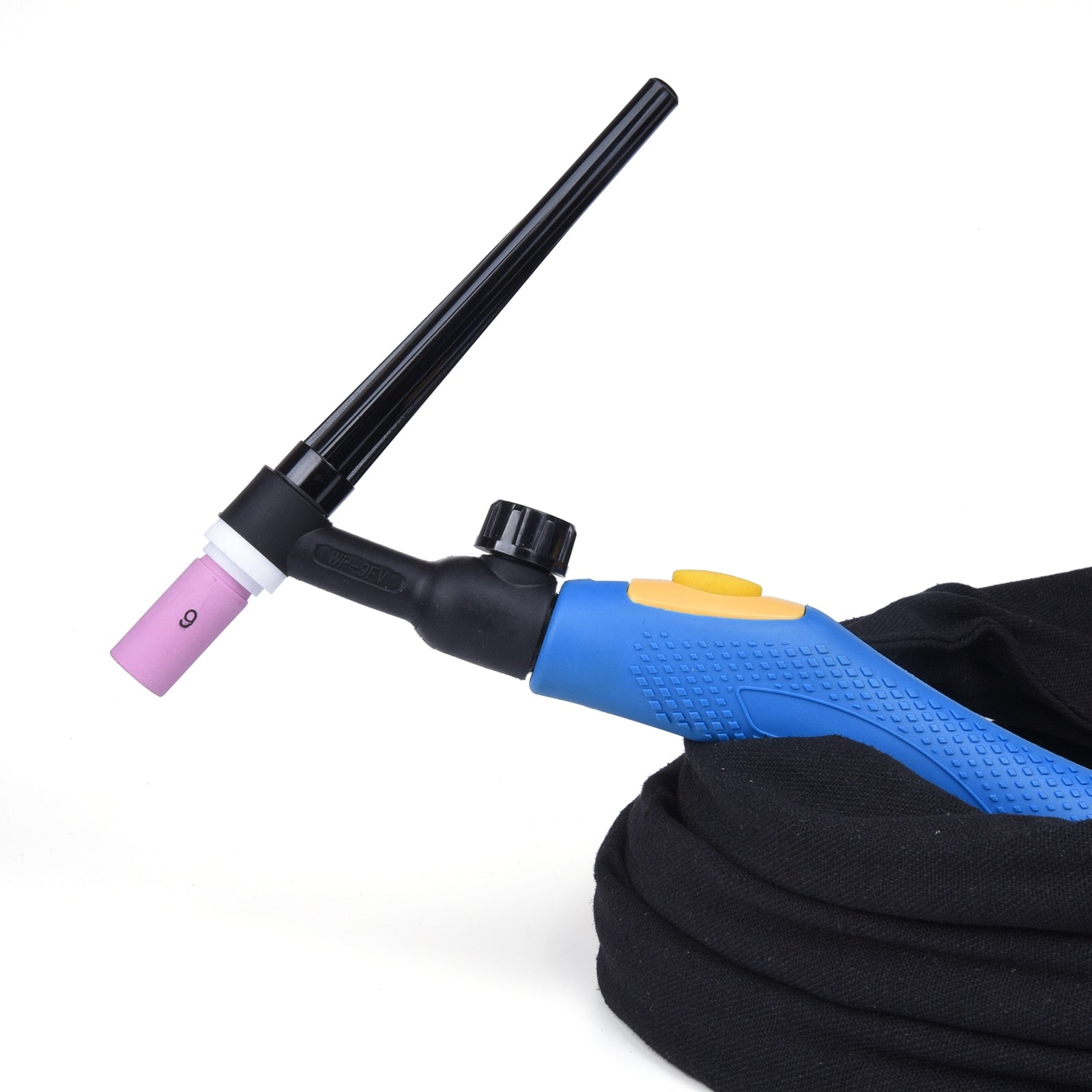 WP9 WP9FV TIG Welding Torch Gas Tungsten Arc Weld TIG Flexible Head Gas Valve Separated Type 3.7M 10-25 Euro Connector 12.1Ft - KiwisLove