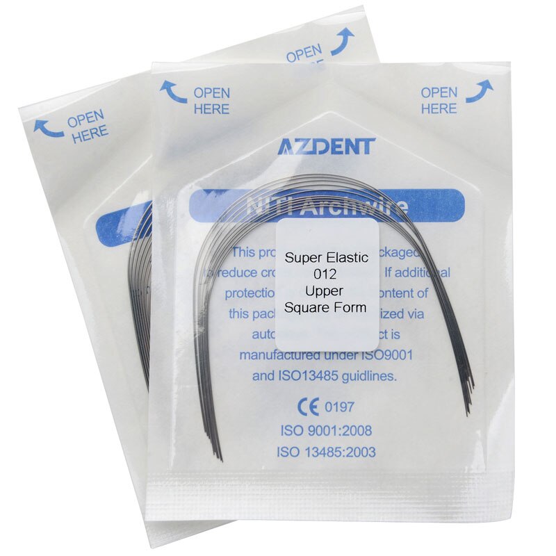20pcs(10pcs upper +10 pcs lower) /set Azdent Super Elastic Nickel Titanium Wire Square Form Orthodontic Arch Wire - KiwisLove